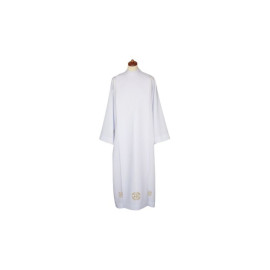 Aube de prêtre blanche avec broderie décorative (22)