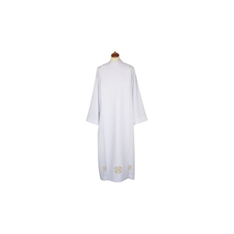 Aube de prêtre blanche avec broderie décorative (22)