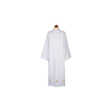 Aube de prêtre blanche avec broderie décorative (31)