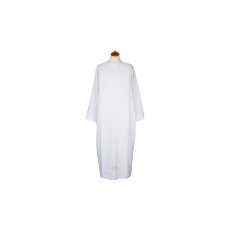 Aube de prêtre blanche avec broderie décorative (33)