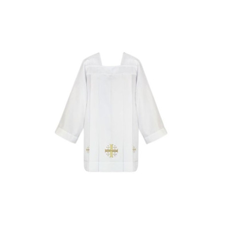 Surplis de prêtre - broderie or Croix de Jérusalem (3)