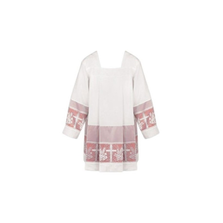 Surplis de prêtre avec dentelle - doublure rouge (d5)