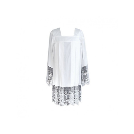 Surplis de prêtre avec guipure IHS