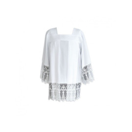 Surplis de prêtre avec motif de croix guipure