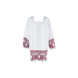 Surplis de prêtre, dentelle de coton, doublure