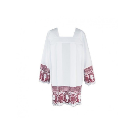 Surplis de prêtre, dentelle de coton, doublure