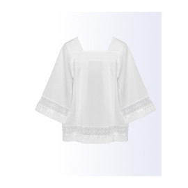 Surplis de prêtre - insertion de dentelle sur les manches