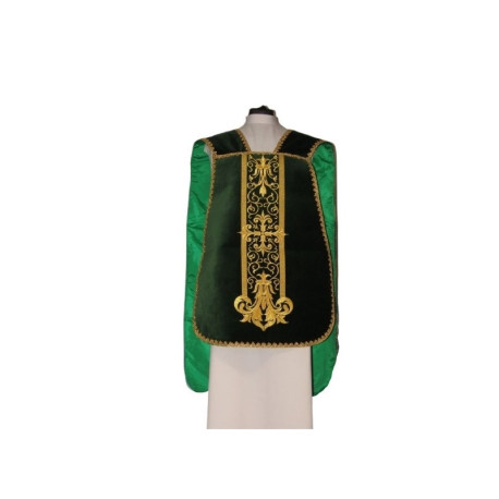 Chasuble romaine en velours - Croix, IHS (63)
