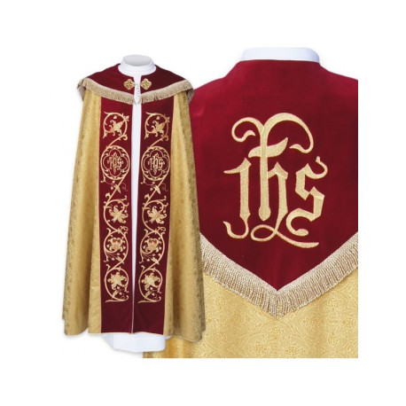 Chape liturgique brodée avec IHS (22)