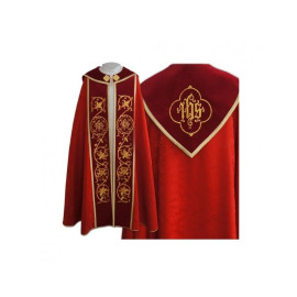 Chape liturgique brodée de l'IHS (22a)