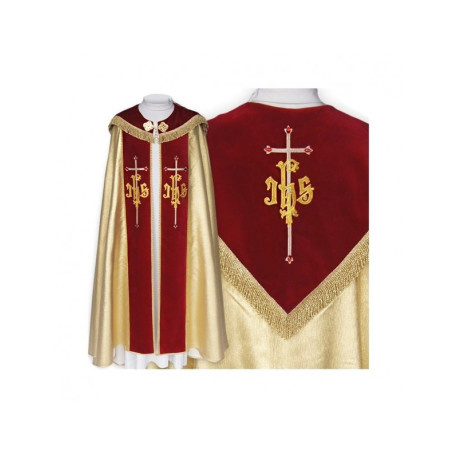 Chape liturgique brodée avec IHS (7)