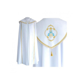 Motif marial pour chape blanche - tissu gabardine (24)