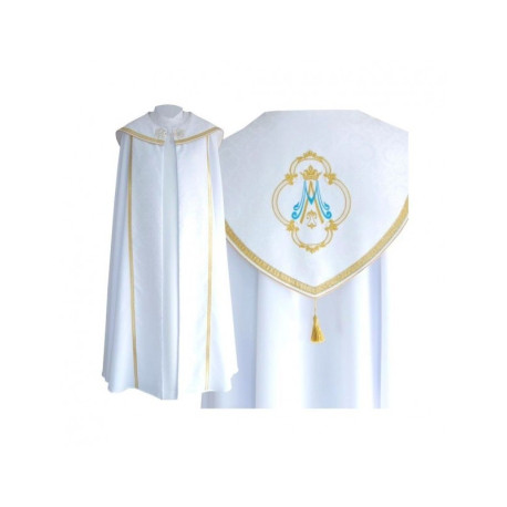 Motif marial pour chape blanche - tissu gabardine (24)