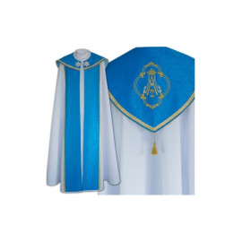 Motif marial pour chape bleue - tissu gabardine (25)