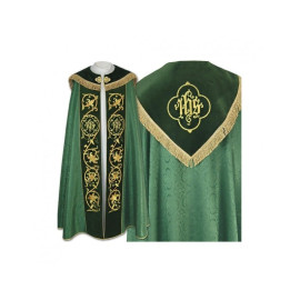 chape verte brodée IHS - bandes de velours (81)