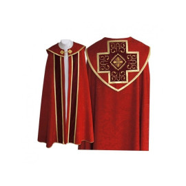 Chape brodée motif gothique - rouge (85)