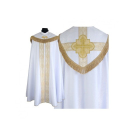 Chape brodée semi-gothique - blanche (86)