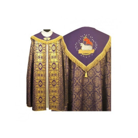 Chape gothique brodée, violette avec accessoires dorés (91)