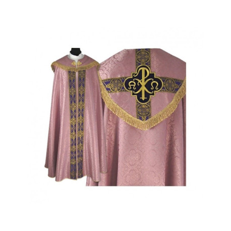 Chape gothique brodée - couleur rose pâle (92)