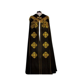 Chape brodée - IHS (couleurs liturgiques)