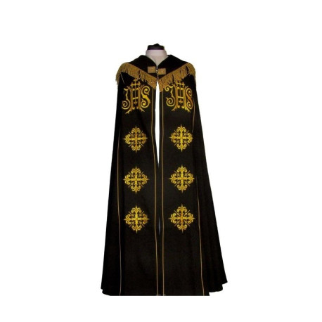 Chape brodée - IHS (couleurs liturgiques)