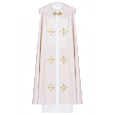 Chape liturgique Croix brodée - écru (41)
