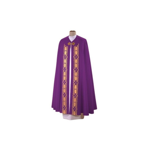 Chape violette avec bandes décoratives (64)