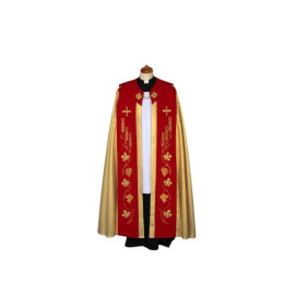 chape brodée rouge or (71)