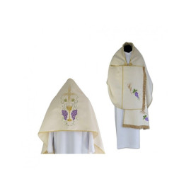 Voile liturgique IHS, calice, raisin (8)