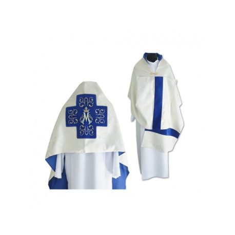 Voile liturgique écru, velours rayé - Marian (30)