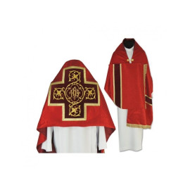 Voile liturgique rouge avec glands (41)