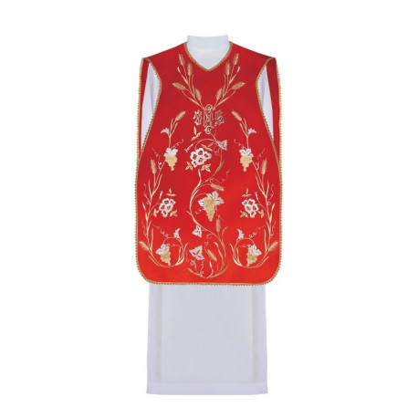 Chasuble romaine brodée de pointes - couleurs liturgiques (43)
