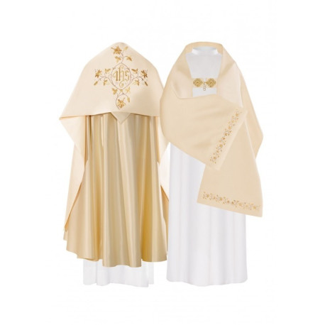 Voile liturgique en satin - or IHS (33)