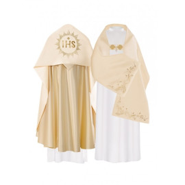 Voile liturgique en satin - or IHS (35)