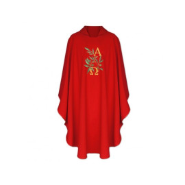 Chasuble Alpha Omega+paillettes (couleurs liturgiques)