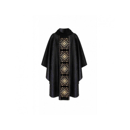 Chasuble croix gothique brodée- couleurs liturgiques (5)
