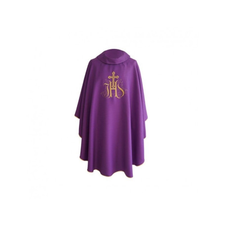 Chasuble gothique IHS- couleurs liturgiques (6)