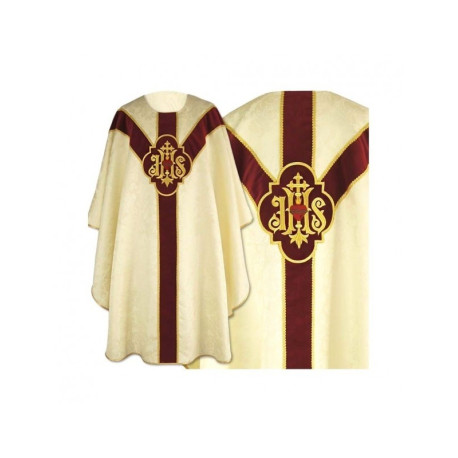 Chasuble semi-gothique couleur écru (75)