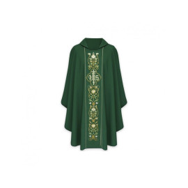 Chasuble gothique IHS - couleurs liturgiques (15)