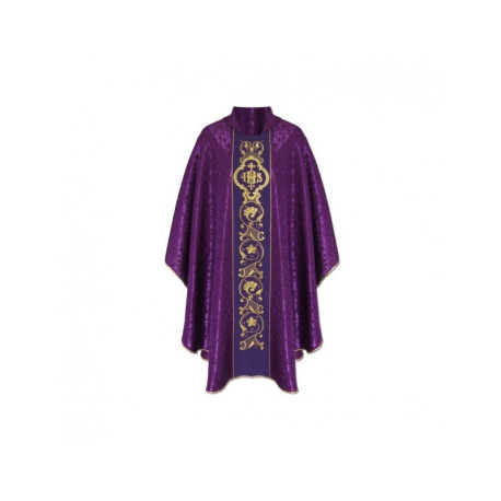 Chasuble gothique IHS georgette - couleurs liturgiques (20)