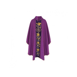 Chasuble gothique IHS georgette - couleurs liturgiques (21)