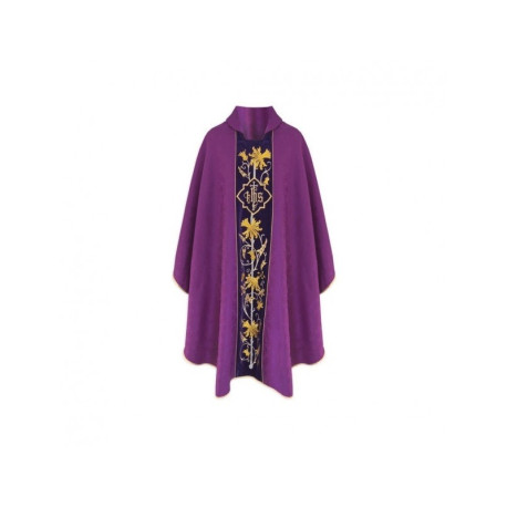 Chasuble gothique IHS georgette - couleurs liturgiques (21)