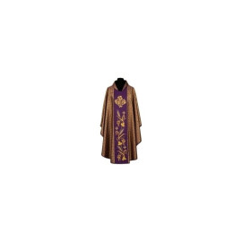Chasuble richement brodée de pourpre et d'or IHS (04A)