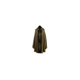 Chasuble richement brodée noir et or (04A)