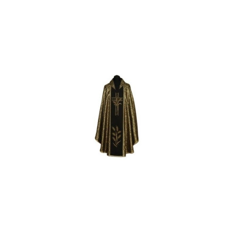 Chasuble richement brodée noir et or (04A)