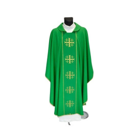 Chasuble de croix de Jérusalem - verte