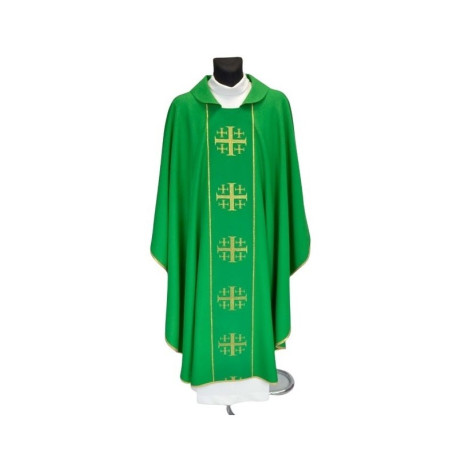 Chasuble de croix de Jérusalem - verte