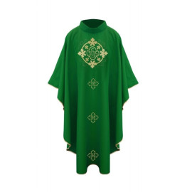 Chasuble avec IHS et croix - vert