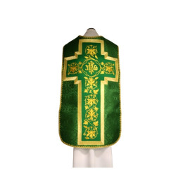 Chasuble romaine verte, rosette IHS (55)