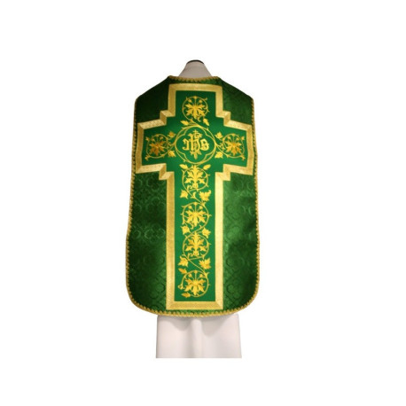 Chasuble romaine verte, rosette IHS (55)